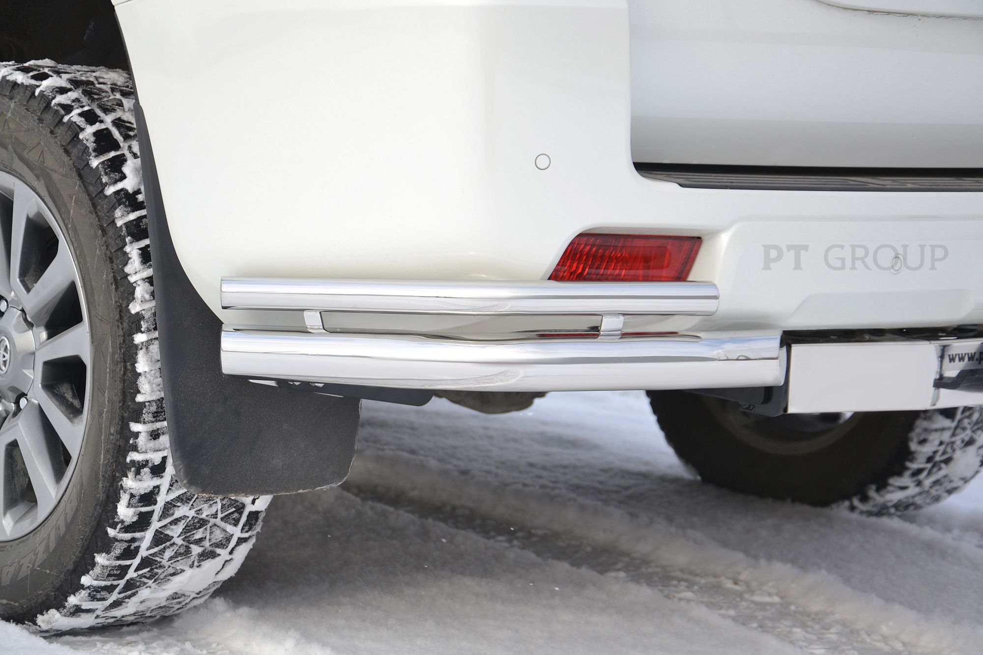 Защита заднего бампера НПС на Toyota Land Cruiser Prado 150 
