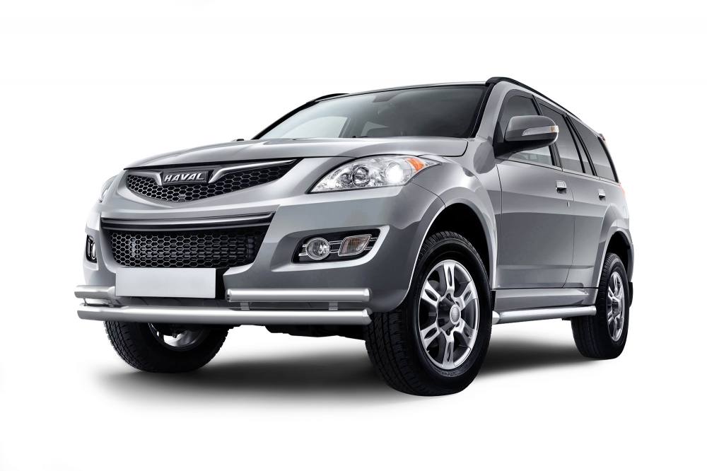 Защита переднего бампера двойная с углами Ø63/51мм (НПС) HAVAL H5 2020-2023 от производителя ПТ ГРУПП