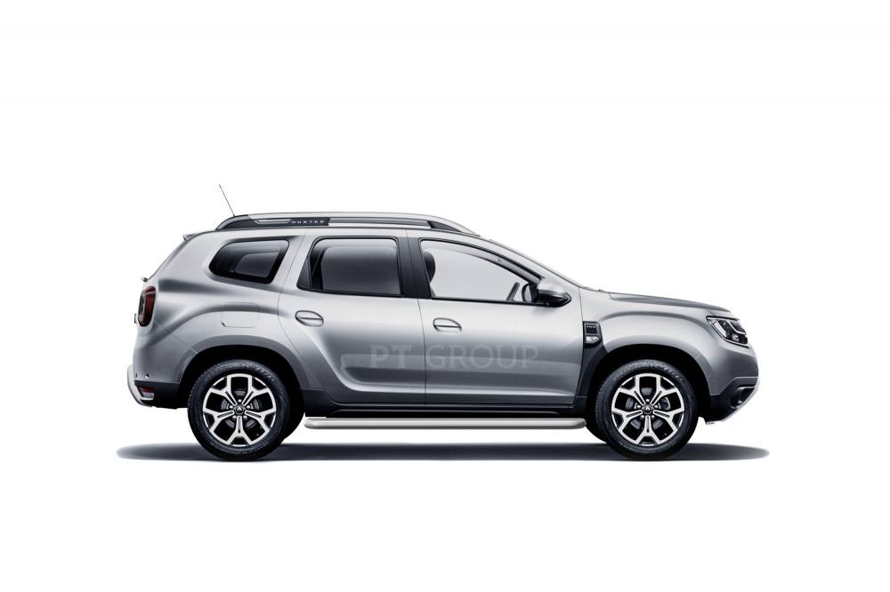Защита порогов с алюм. площадкой Ø51 мм ИСКРА  (ППК) RENAULT Duster 2021- от производителя ПТ ГРУПП