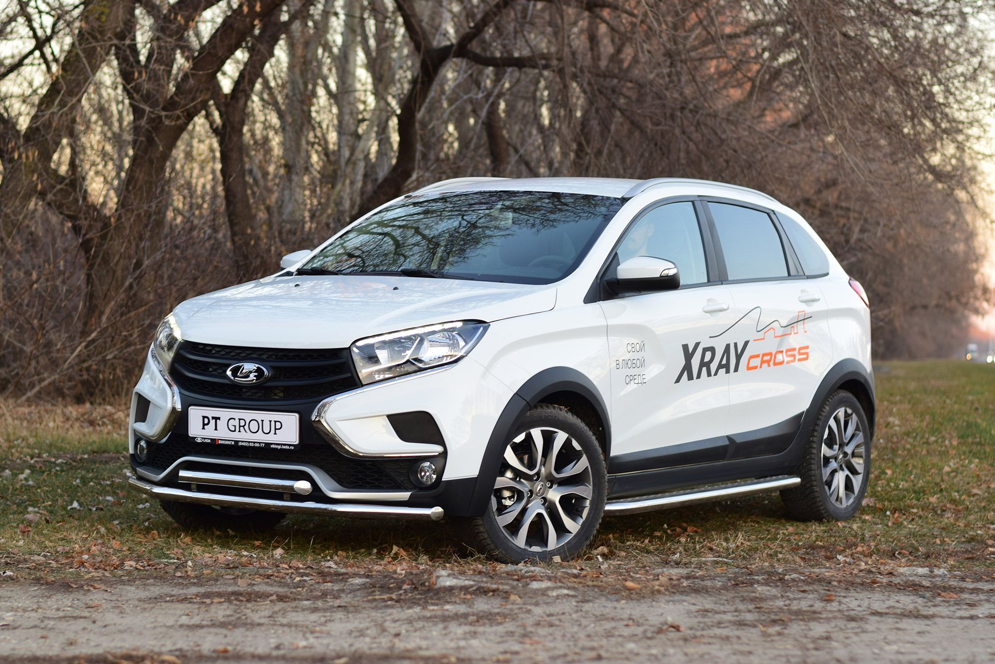 Защита переднего бампера "Двойная" (НПС) Lada Xray Cross