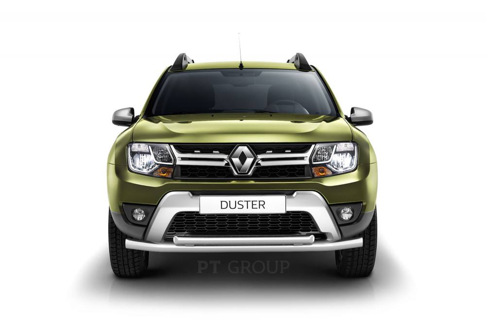 Защита переднего бампера двойная Ø63/51мм (НПС) RENAULT Duster 2016- / NISSAN Terrano 2014- от производителя ПТ ГРУПП