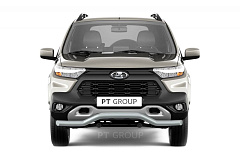 Защита переднего бампера Ø63мм "Волна" ИСКРА (ППК) LADA Niva Travel 2021 от производителя ПТ ГРУПП