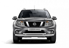 Защита переднего бампера двойная Ø63/51мм (НПС) RENAULT Duster 2016-/ NISSAN Terrano 2014- от производителя ПТ ГРУПП