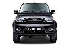 Защита переднего бампера двойная с углами Ø63/51мм ШАГРЕНЬ (ППК) UAZ Patriot 2014- от производителя ПТ ГРУПП