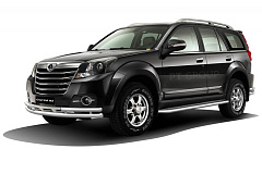 Защита переднего бампера двойная с углами Ø63/51мм (НПС) GREAT WALL Hover H3 2014-2016 от производителя ПТ ГРУПП