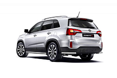 Защита заднего бампера угловая Ø63мм (НПС) KIA Sorento 2014-2020 от производителя ПТ ГРУПП