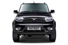 Защита переднего бампера одинарная Ø63мм ШАГРЕНЬ (ППК) UAZ Patriot 2014- от производителя ПТ ГРУПП