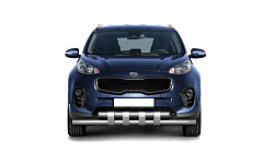 Защита переднего бампера двойная с пластинами Ø63/63мм (НПС) KIA Sportage 2016- от производителя ПТ ГРУПП
