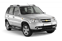 Защита порогов с алюм. фигурной площадкой Ø63мм (ППК) CHEVROLET Niva 2009-2020/ LADA Niva 2020-/ LADA Niva Travel 2021- от производителя ПТ ГРУПП