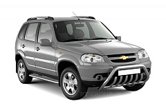 Защита порогов с алюм. площадкой Ø51мм (НПС) CHEVROLET Niva 2009-2020/ LADA Niva 2020-/ LADA Niva Travel 2021- от производителя ПТ ГРУПП