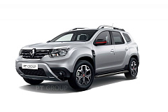 Защита порогов с алюм. площадкой Ø51 мм ШАГРЕНЬ (ППК) RENAULT Duster 2021- от производителя ПТ ГРУПП
