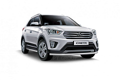 Защита переднего бампера одинарная Ø63мм (НПС) HYUNDAI Creta 2016-2020 от производителя ПТ ГРУПП